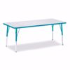 Picture of Berries® Rectangle Activity Table - 30" X 72", E-height - Gray/Teal/Teal