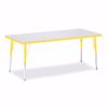 Picture of Berries® Rectangle Activity Table - 30" X 72", E-height - Gray/Yellow/Yellow