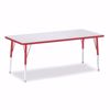 Picture of Berries® Rectangle Activity Table - 30" X 72", E-height - Gray/Red/Red