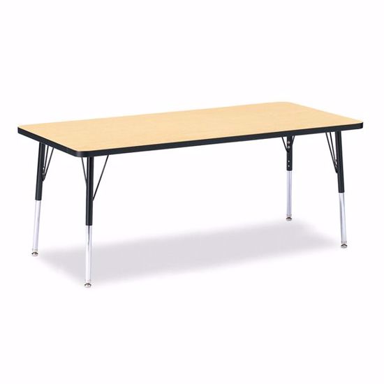 Picture of Berries® Rectangle Activity Table - 30" X 72", E-height - Maple/Black/Black