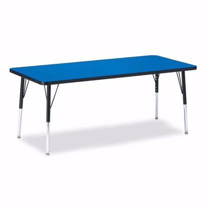 Picture of Berries® Rectangle Activity Table - 30" X 72", E-height - Blue/Black/Black