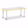 Picture of Berries® Rectangle Activity Table - 30" X 72", Mobile - Gray/Yellow/Gray