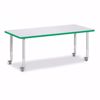 Picture of Berries® Rectangle Activity Table - 30" X 72", Mobile - Gray/Green/Gray