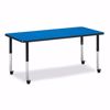 Picture of Berries® Rectangle Activity Table - 30" X 72", Mobile - Blue/Black/Black