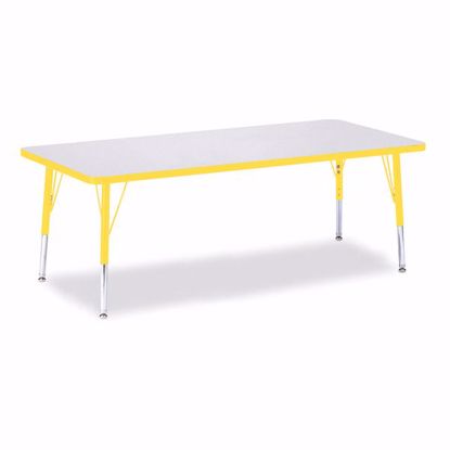 Picture of Berries® Rectangle Activity Table - 30" X 72", T-height - Gray/Yellow/Yellow