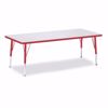 Picture of Berries® Rectangle Activity Table - 30" X 72", T-height - Gray/Red/Red