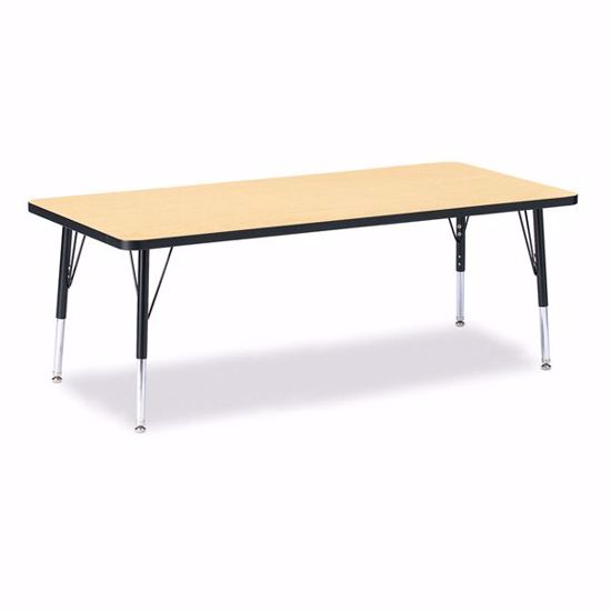 Picture of Berries® Rectangle Activity Table - 30" X 72", T-height - Maple/Black/Black