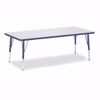 Picture of Berries® Rectangle Activity Table - 30" X 72", T-height - Gray/Navy/Navy