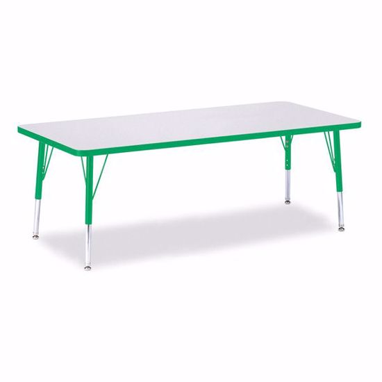 Picture of Berries® Rectangle Activity Table - 30" X 72", T-height - Gray/Green/Green