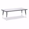 Picture of Berries® Rectangle Activity Table - 30" X 72", T-height - Gray/Black/Black