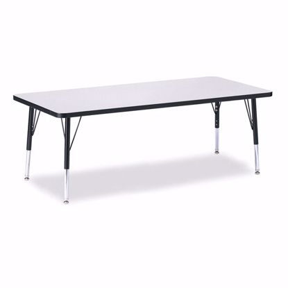 Picture of Berries® Rectangle Activity Table - 30" X 72", T-height - Gray/Black/Black