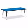 Picture of Berries® Rectangle Activity Table - 30" X 72", T-height - Blue/Black/Black