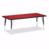 Picture of Berries® Rectangle Activity Table - 30" X 72", T-height - Red/Black/Black