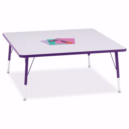 Picture of Berries® Square Activity Table - 48" X 48", E-height - Gray/Purple/Purple