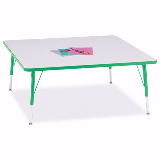 Picture of Berries® Square Activity Table - 48" X 48", E-height - Gray/Green/Green