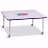 Picture of Berries® Square Activity Table - 48" X 48", Mobile - Gray/Purple/Gray