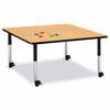 Picture of Berries® Square Activity Table - 48" X 48", Mobile - Gray/Purple/Gray