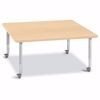 Picture of Berries® Square Activity Table - 48" X 48", Mobile - Gray/Teal/Gray