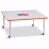 Picture of Berries® Square Activity Table - 48" X 48", Mobile - Gray/Orange/Gray