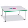 Picture of Berries® Square Activity Table - 48" X 48", Mobile - Gray/Green/Gray