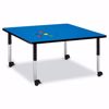 Picture of Berries® Square Activity Table - 48" X 48", Mobile - Blue/Black/Black