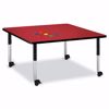 Picture of Berries® Square Activity Table - 48" X 48", Mobile - Red/Black/Black