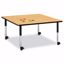 Picture of Berries® Square Activity Table - 48" X 48", Mobile - Oak/Black/Black