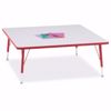 Picture of Berries® Square Activity Table - 48" X 48", T-height - Gray/Red/Red