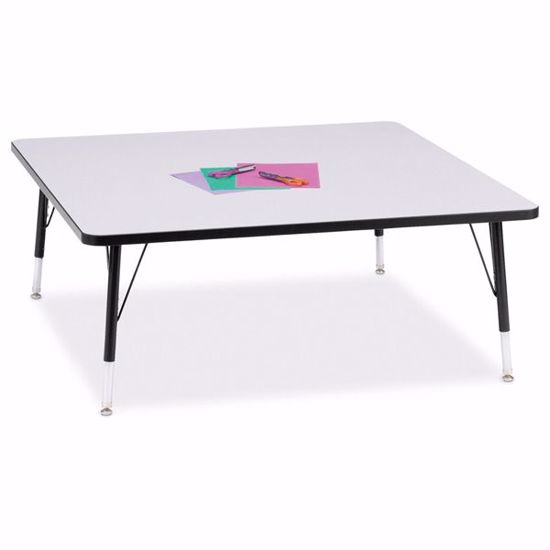 Picture of Berries® Square Activity Table - 48" X 48", T-height - Gray/Black/Black