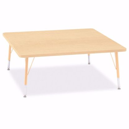 Picture of Berries® Square Activity Table - 48" X 48", T-height - Maple/Maple/Camel