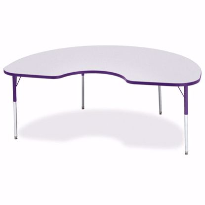 Picture of Berries® Kidney Activity Table - 48" X 72", A-height - Gray/Purple/Purple