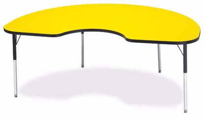 Picture of Berries® Kidney Activity Table - 48" X 72", A-height - Yellow/Black/Black