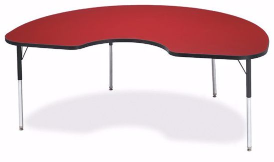 Picture of Berries® Kidney Activity Table - 48" X 72", A-height - Red/Black/Black