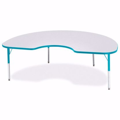 Picture of Berries® Kidney Activity Table - 48" X 72", E-height - Gray/Teal/Teal