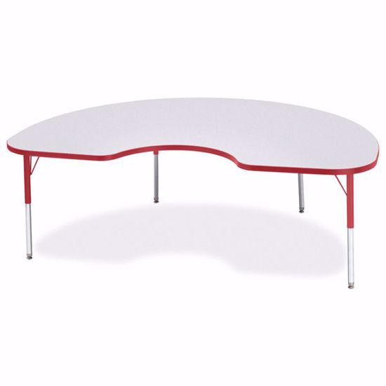 Picture of Berries® Kidney Activity Table - 48" X 72", E-height - Gray/Red/Red