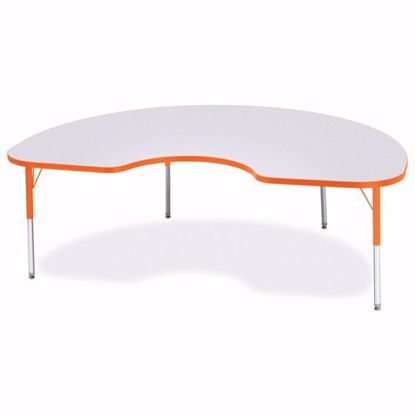 Picture of Berries® Kidney Activity Table - 48" X 72", E-height - Gray/Orange/Orange