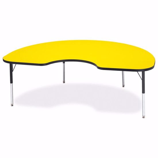 Picture of Berries® Kidney Activity Table - 48" X 72", E-height - Yellow/Black/Black