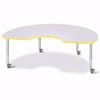 Picture of Berries® Kidney Activity Table - 48" X 72", Mobile - Gray/Yellow/Gray