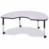 Picture of Berries® Kidney Activity Table - 48" X 72", Mobile - Gray/Black/Black