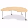 Picture of Berries® Kidney Activity Table - 48" X 72", Mobile - Maple/Maple/Gray