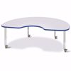 Picture of Berries® Kidney Activity Table - 48" X 72", Mobile - Maple/Maple/Gray