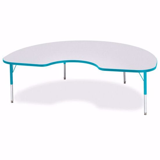 Picture of Berries® Kidney Activity Table - 48" X 72", T-height - Gray/Teal/Teal