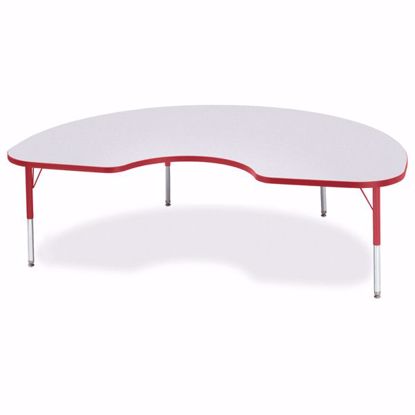 Picture of Berries® Kidney Activity Table - 48" X 72", T-height - Gray/Red/Red