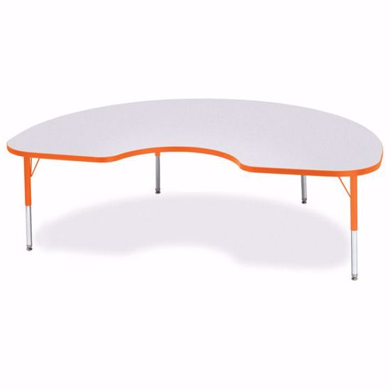 Picture of Berries® Kidney Activity Table - 48" X 72", T-height - Gray/Orange/Orange