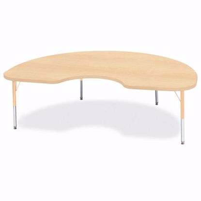 Picture of Berries® Kidney Activity Table - 48" X 72", T-height - Maple/Maple/Camel