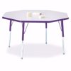 Picture of Berries® Octagon Activity Table - 48" X 48", A-height - Gray/Purple/Purple