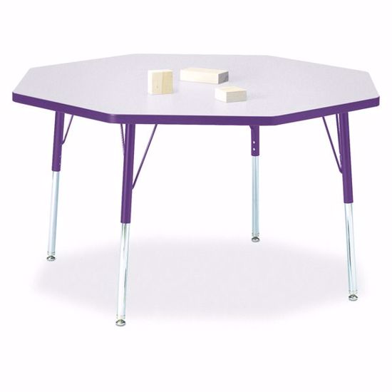 Picture of Berries® Octagon Activity Table - 48" X 48", A-height - Gray/Purple/Purple