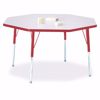 Picture of Berries® Octagon Activity Table - 48" X 48", A-height - Gray/Red/Red