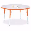 Picture of Berries® Octagon Activity Table - 48" X 48", A-height - Gray/Orange/Orange