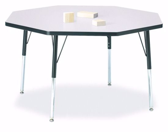 Picture of Berries® Octagon Activity Table - 48" X 48", A-height - Gray/Black/Black